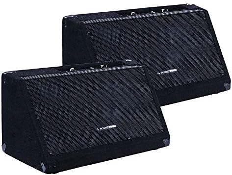 Sound Town 2-Pack Powered DJ PA Stage Monitor Speakers METIS-10MPW-PAIR 10” 300W with Compression Driver for Live Sound, Bar, Church