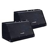 Sound Town 2-Pack Powered DJ PA Stage Monitor Speakers METIS-10MPW-PAIR 10” 300W with Compression Driver for Live Sound, Bar, Church