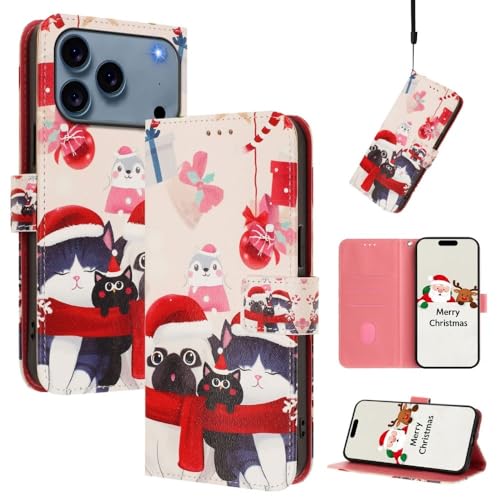 Coque iPhone 14 cuir animaux de Noël pour des fêtes élégantes