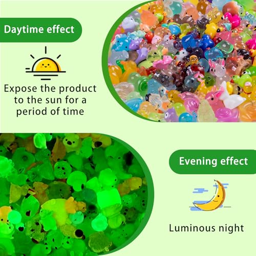 280pcs Mini Resin Animals Different 280 Styles Variety Tiny Animals Figure to Hide Luminous Glow in The Dark for Miniature Fairy Garden Decoration Small Plastic Miniature Crafts Decor Aquarium by Nerfcareani - Image 4