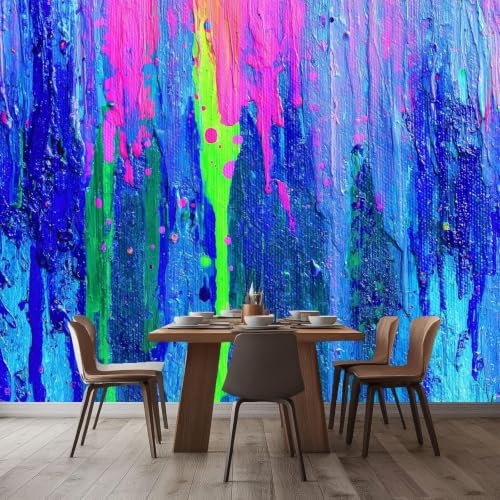Moderniser un grand mur blanc avec le papier peint néon violet - 4