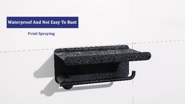 étagère Wc Sans Perçage Porte Rouleau Toilette Mural Aluminium Avec Étagère - Support Papier WC Sans Perçage, Rangement Salle De Bain Support Papier Toilette Mural