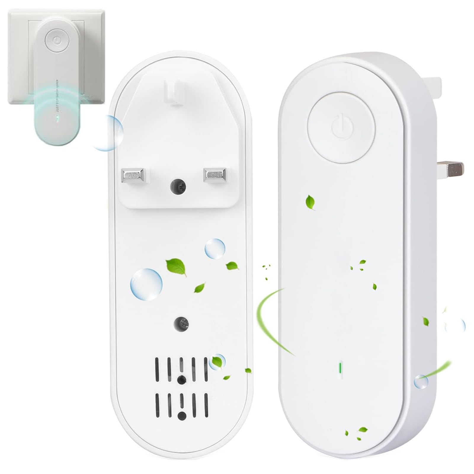 2PCS Air Purifier for Bedroom, Ionic Air Purifier Plug In Uk, Mini Portable All-In-One Plu...