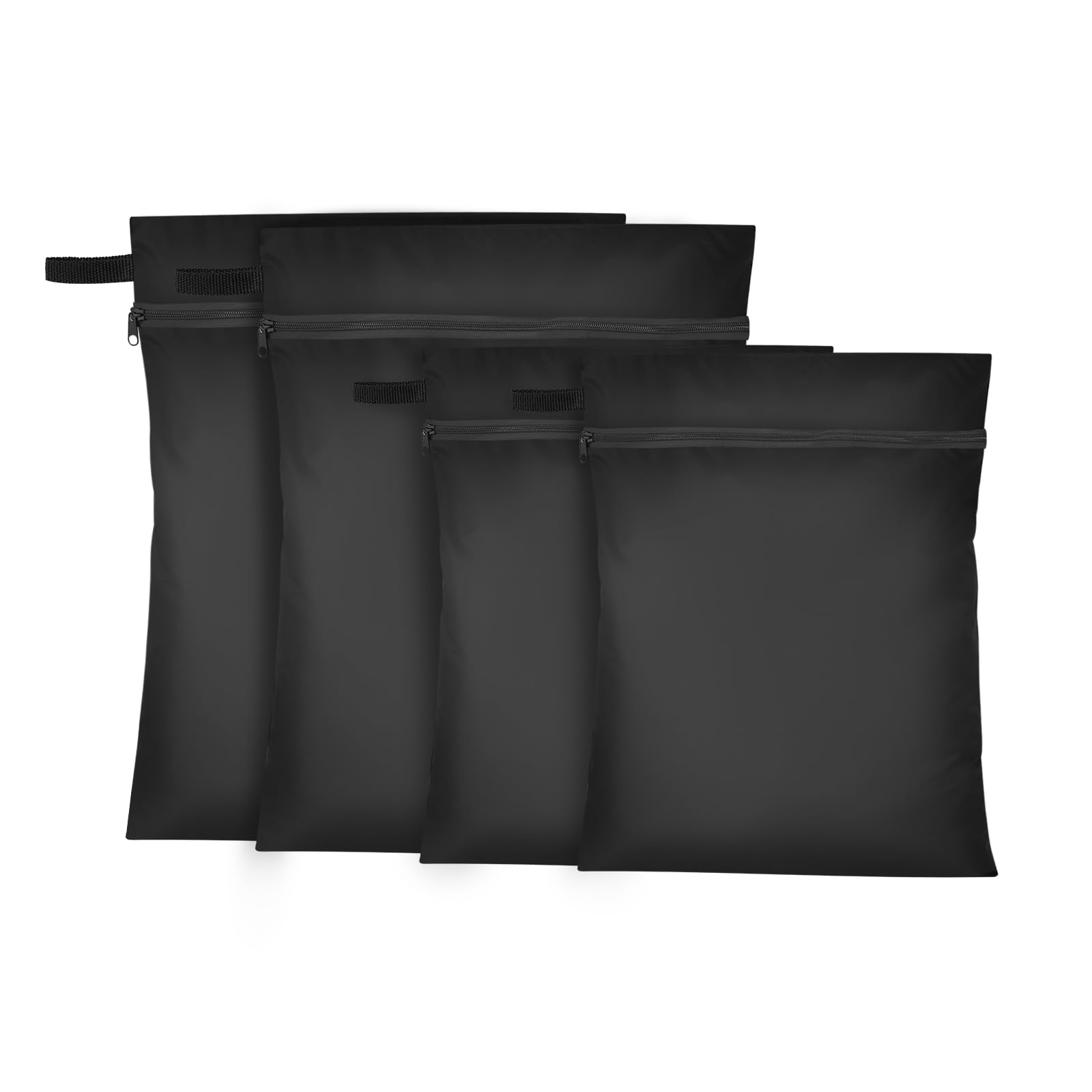 AYSYR Wet Bag Black Reusable - 4 Pieces Travel Laundry Bag for Storage,Dry Bags Waterproof Convenient to Carry,Waterproof Bags for Ravel,Makeup Storage(50 * 40,40 * 28cm)