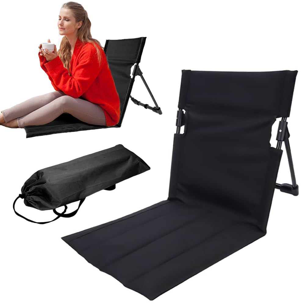 Sterilla De Playa con Respaldo, Esterilla De Playa Plegable, Tejido Oxford Esterilla Plegable Playa con Funda de Transporte, Respaldo Playa para Camping Pesca Barbacoas Senderismo Playa Jardín
