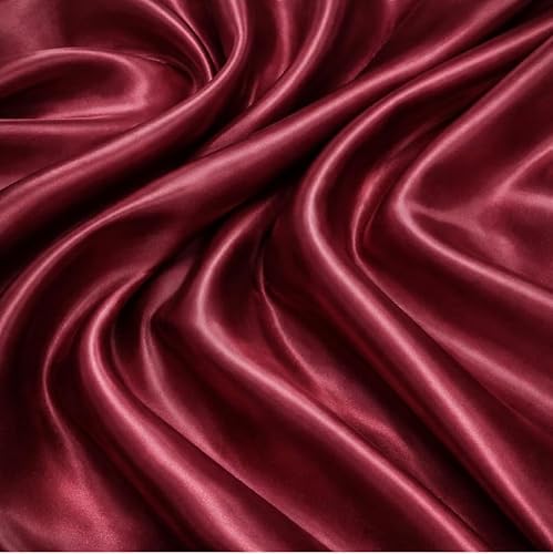 Satin Fabric by the Metre 150cm Wide (Burgundy)