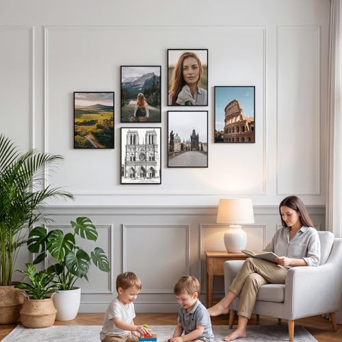 Image of QUTREY 12x18 Poster Frames 6 Packs, Black Frames 12x18 for Wall Gallery, Display 12 by 18 Posters, Photos & Art Prints Vertically or Horizontally
