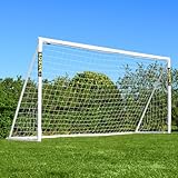 FORZA 3,6m x 1,8m Fußballtore | Allwetter-Gartentore aus uPVC – Minutenschnell aufgebaut! Inklusive optionalem Trainingsfußball, Torfolie und Tragetasche (Nur Fußballtor)