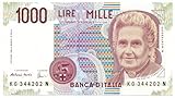 SKU: 25396/II Cartamoneta.com 1000 Lire Maria Montessori Lettera G 21/07/1998 FDS 25396/II