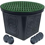 StormDrain FSD-3017-20BKIT-6-GRN 20-in. Large Round Catch Basin with Green Grate Kit
