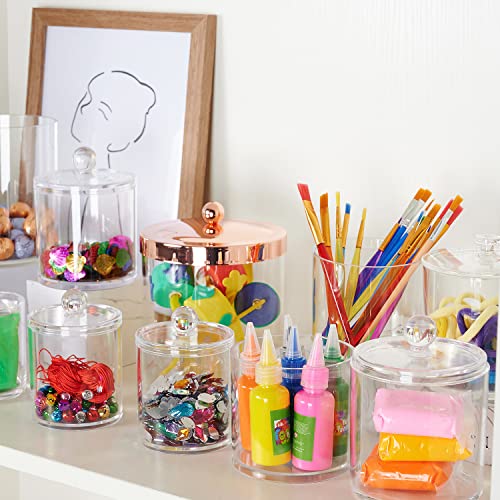 image for SheeChung 4 Pack Plastic Acrylic Bathroom Vanity Countertop Canister J