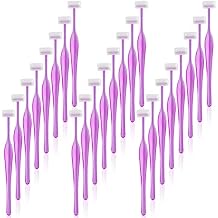 ANCIRS 24 Pack Eyebrow Trimmer Razors for Women Makeup, Facial T Shape Shaver Tool for Eye Brow, Stainless Steel Eyebrow Trimming Kit for Girls- Purple
