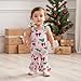 Dcohmch Christmas Toddler Girl Outfit Flare Pants Overalls Snowman Bow Print Sleeveless Bell Bottoms Fashion Baby Clothing (Multicolor, 3-4 Years)