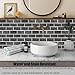 12-Sheet Black Peel and Stick Wallpaper, Subway Tile 6''x12'' Self Adhesive Wall Tiles Waterproof PVC Stick on Backsplash Vinyl Decorative Tiles Stickers for Kitchen Bathroom