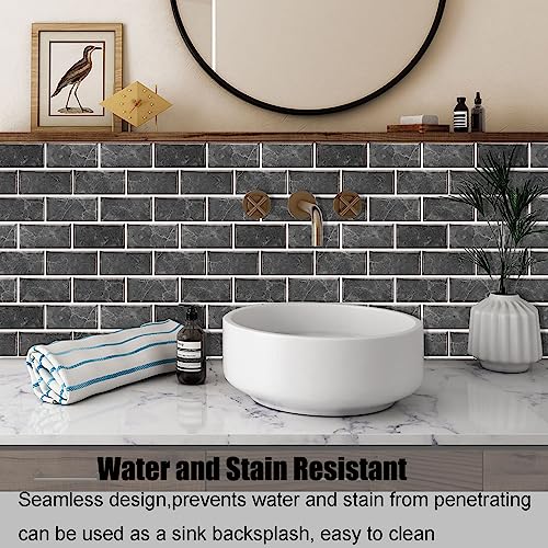 Azulejos de metro de 6 x 12 pulgadas vinilo autoadhesivo negro 2