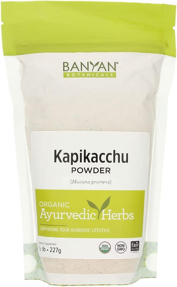 Banyan Botanicals Kapikacchu Mucuna Pruriens – Organic Herbal Powder – Energizing, Supports Healthy Nervous & Reproductive Systems* – Natural Source of L-Dopa – 1/2lb. – Non-GMO Sustainably Sourced Vegan