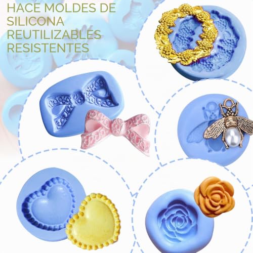 Miniatura 5 de Masilla De Silicona Kit De Fabricación De Moldes De Silicona Flexible De 400 G Relación De Mezcla Fácil 1:1, Masilla De Moldeo De Curado Rápido Para Moldes Reutilizables, Fundición, Resina, Jabón