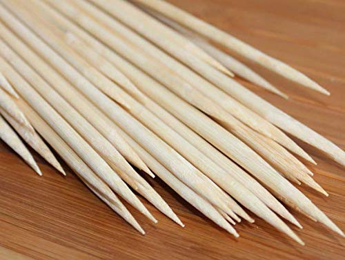 Image of Deera 12 Inch Bamboo BBQ Skewers Pack of 100 - 5mm Thick Heavy Duty Grilling Sticks - Splinter-Free Smooth - Eco-Friendly Disposable