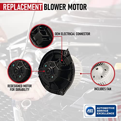 Ac Blower Motor With Fan - Replaces 22754990, 15850268, 19153333 - Compatible With Chevy, Pontiac & Buick Vehicles - 2004-2016 Impala, 2004-2008 Grand Prix, 05-09 Lacrosse, 04-07 Monte Carlo #TOP3