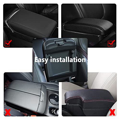 Nhhc Bling Leather Car Armrest Box Cover,Car Center Console Protector With Colorful Crystal Rhinestones,Anti-Scratch Waterproof Car Armrest Seat Pad For Most Car,Suvs,Trucks (Black) #TOP5