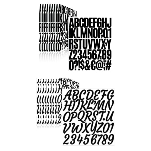 2 Inch Black Letter Stickers Set
