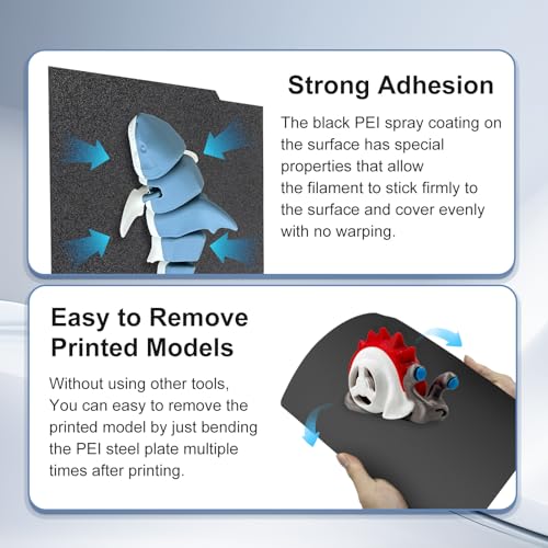 Image of IdeaFormer-3D X1C P1S P2S A1 PEI Sheet for Bambu Lab 257x257mm, Smooth+Textured PEI Build Plate Flexible Removal PEI Bed Plate for Bambu Labs X1 X1C X1E P1P P1S P2S A1
