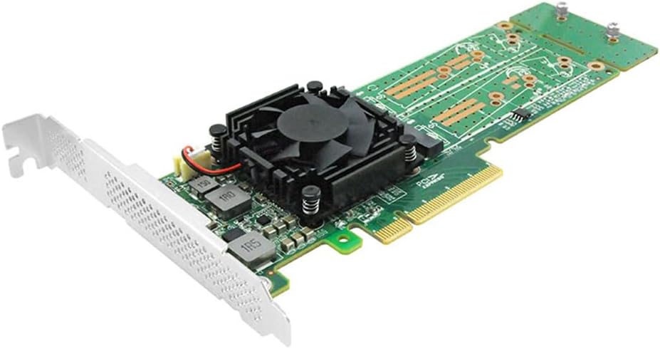 PCI Express x 8 to Dual M.2 NVMe SSD Switch Adapter
