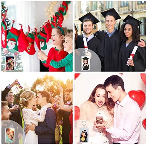 Vista 7 de Yaomiao Acrylic Photo Frame Keychain Holder Photo Picture Insert Blank Keyring for DIY Craft