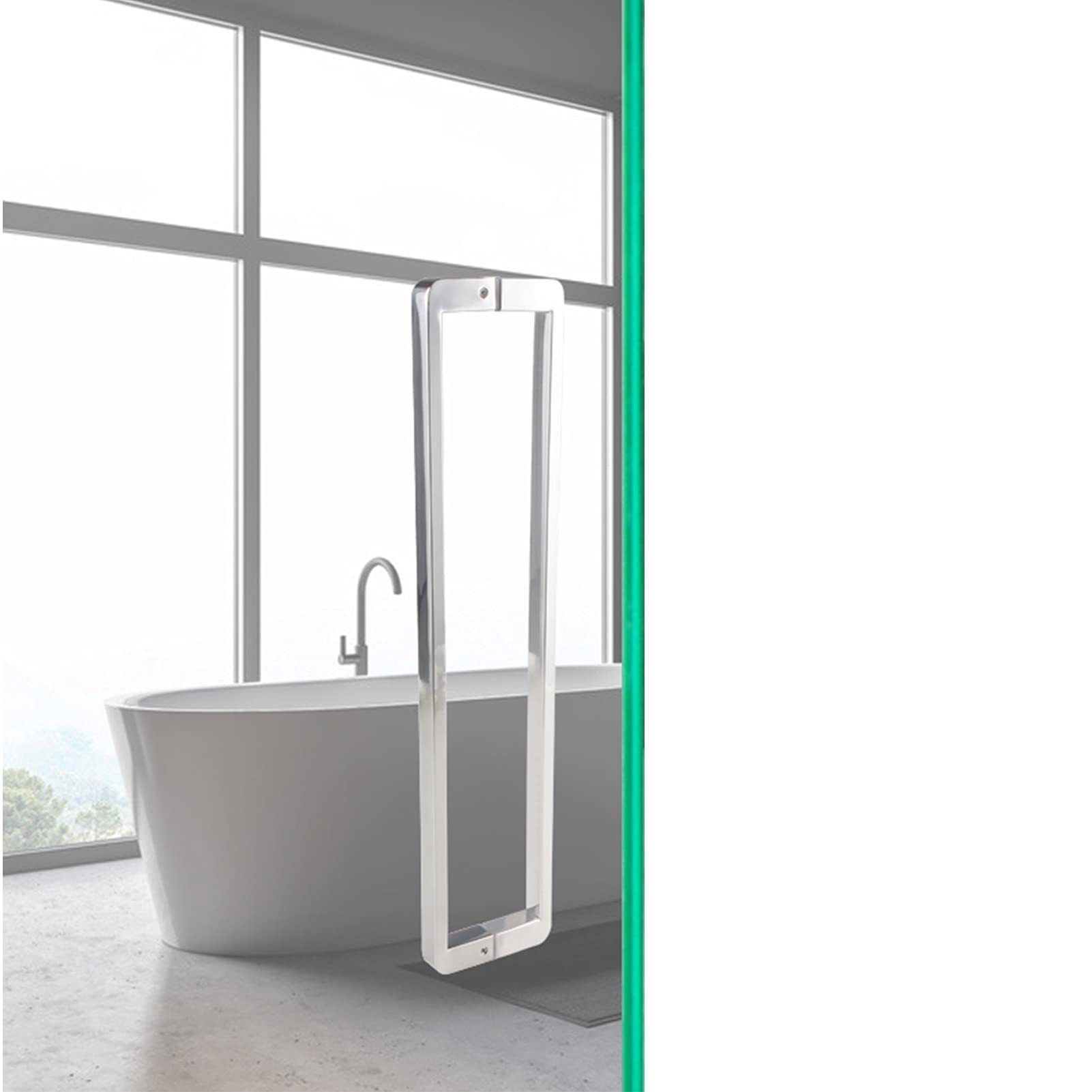 Polish Chrome Towel Bar, Stainless Steel Shower Door Handle Knob, Interior  Shower Screen Door Pull Push Button with Bathroom Accessories