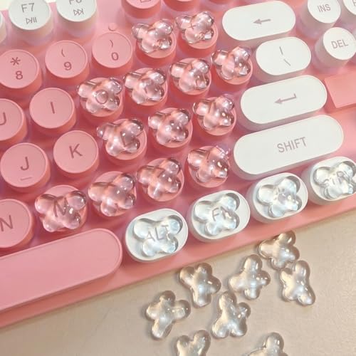 Cute Butterfly Keycap for Long Nails,Glass Butterflies Raised Keyboard Stickers,3D