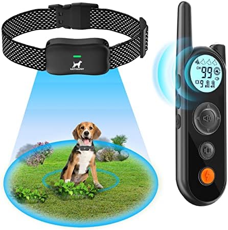 KAIYIKAPET Wireless Dog Fence System, Electric Dog Fence, Dog Training Collar with Remote 1.15 Mile, 3 Safe Training Modes, Security Lock, IPX7 Waterproof Shock Collar for All Breeds, Sizes