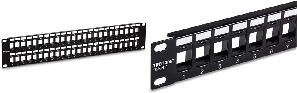 TRENDnet 48-Port 2U and 24-Port 1U Blank Keystone Patch Panels