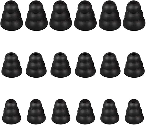 Puntas para audífonos, almohadillas de triple brida, 9 pares de almohadillas de silicona con aislamiento de ruido de triple brida, con orificio de