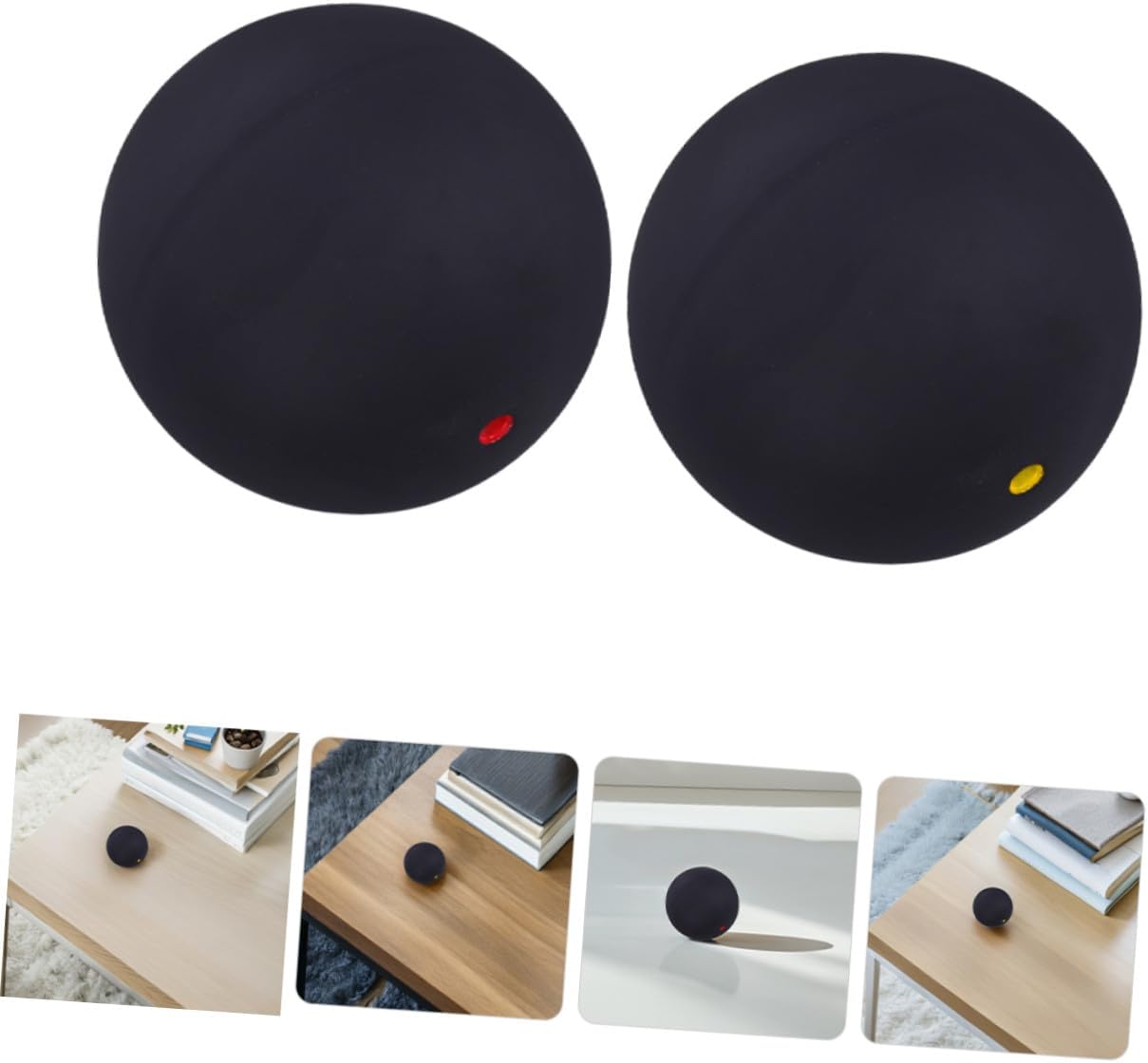 OSALADI Professional Single Dot Squash Balls 2pcs, High Bounce Rubber Training Balls for Beginner Hand-Eye Coordination and Reaction Practice, Indoor and Outdoor Squash Equipment