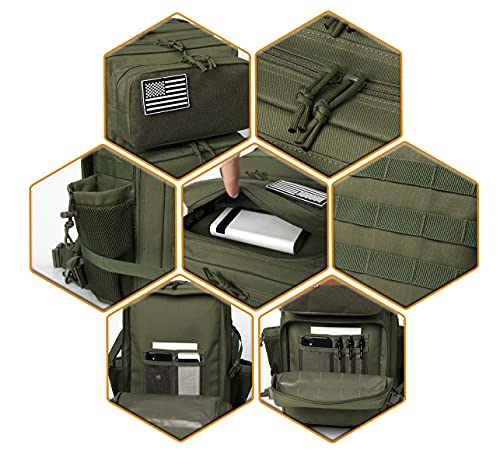 Image of QT&QY 25L /45L Military Tactical Backpack For Men Molle Daypack 3 Day Bug Out Bag Hiking Rucksack With Bottle Holder