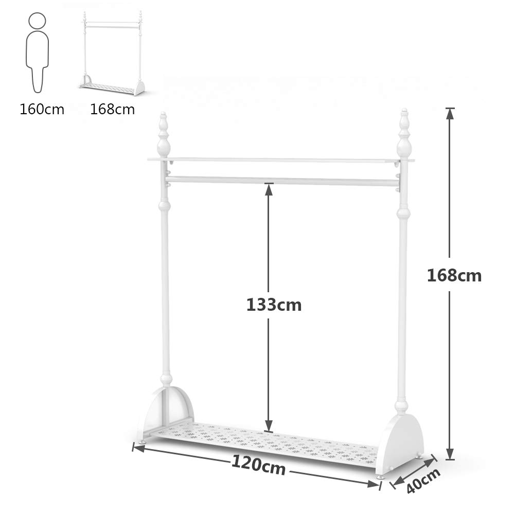 Tribesigns Heavy Duty 4ft Clothes Rail Garment Hanging Rail with 2 Tier