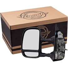 Brock Replacement Drivers Manual Tow Telescopic Side View Mirror Dual Arms Double Swing Compatible with 03-16 E-Series Van 7C2Z17683DA
