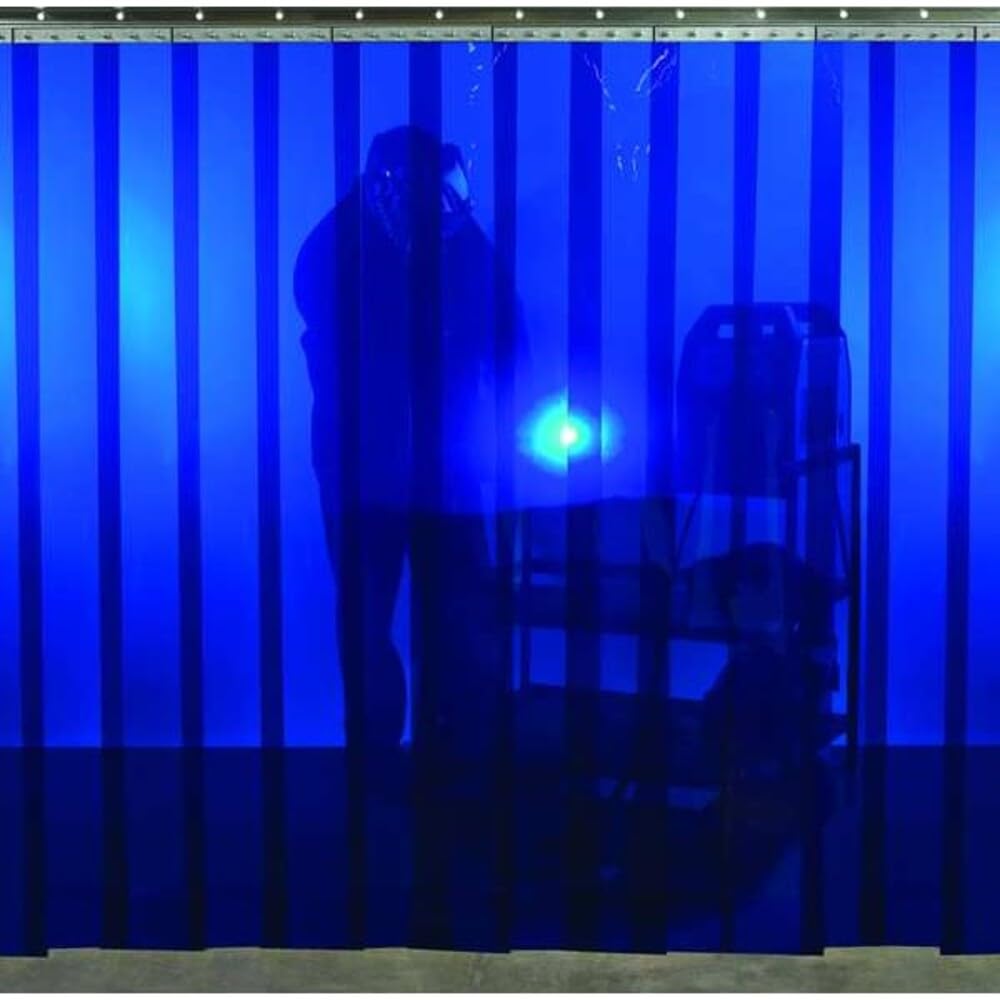 Welding Strip Curtain,8 x 8 ft,Blue,PVC