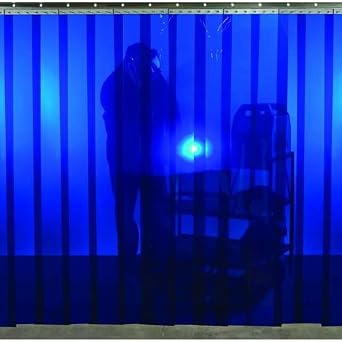 Welding Strip Curtain,8 x 8 ft,Blue,PVC