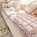YPDOPORA Pet Hair Couch Sheet Cover, Thick Ultra Soft Cotton Quilted Sofa Cover, Washable Plaid Square Pet Bed Mat Non Slip Floor Furniture Protector for Cat Dog,Beige,XS