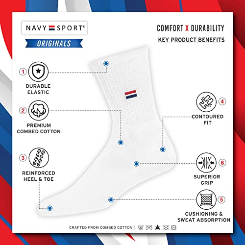 NAVYSPORT Men's Calf Length Cotton Socks (Pack Of 3) - Image 3