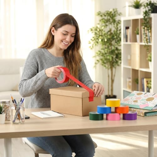 42 Rolls Colored Duct Tape Bulk Heavy Duty Waterproof Rainbow Duck Tape for School Office Home Packaging Color Coding DIY Craft Art(11 Yards x 2 Inch, Multicolors) — 사진 5
