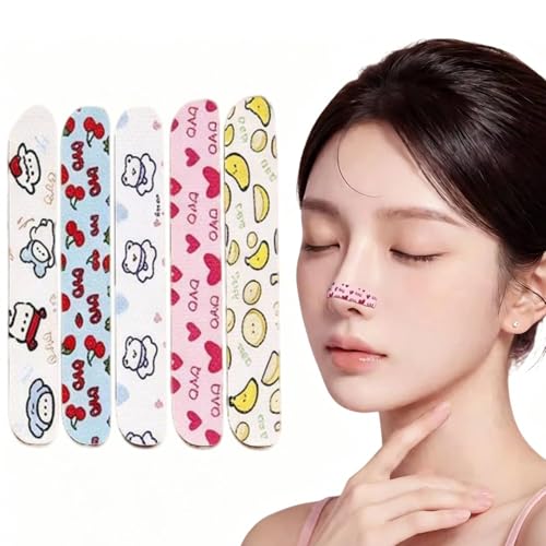 Nose Shaping Sticker with 6D MemoryKeel, Adhesive Nose Patches for All NoseShapes, Wearable While Sleeping, Cute Pattern Disposable NoseStrips for Daily Use