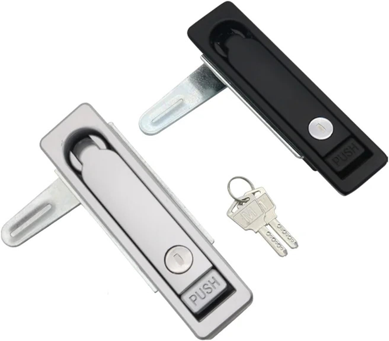 Pressing and Rotating Zinc Alloy Flat Lock 1Pcs(Black)