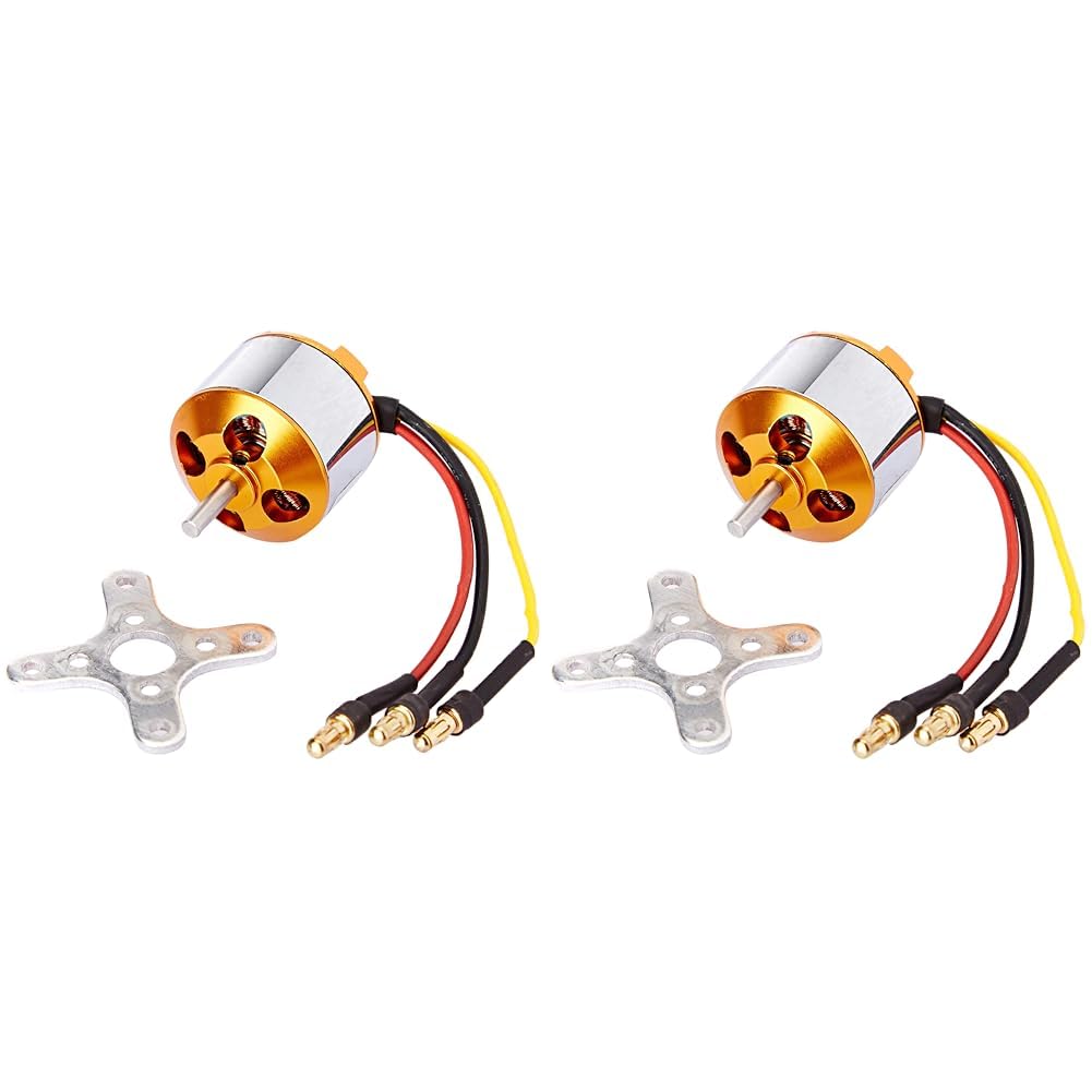 Kv1000 A2212 Or 13 Brushless Motor Bldc Hex Rotor For Multi-Copter And Rc Aircraft - Aluminium (Pack of 2)