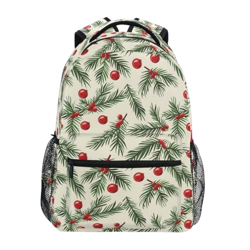 Sac à dos d'école motif boules de Noël rouge pour un cadeau utile S