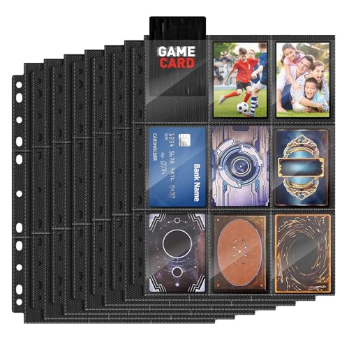 PLAPOT Fundas para Cartas Doble Cara con 900 Bolsillos, Fundas para Tarjetas 11 Agujeros, Fundas Cartas, Fundas Cartas Juegos de Mesa para Baloncesto, Fútbol Tarjetas