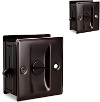 Vista 15 de HOMOTEK Cerradura de puerta corrediza de privacidad con tirador. Reemplaza los herrajes viejos o dañados de las cerraduras de puerta de bolsillo