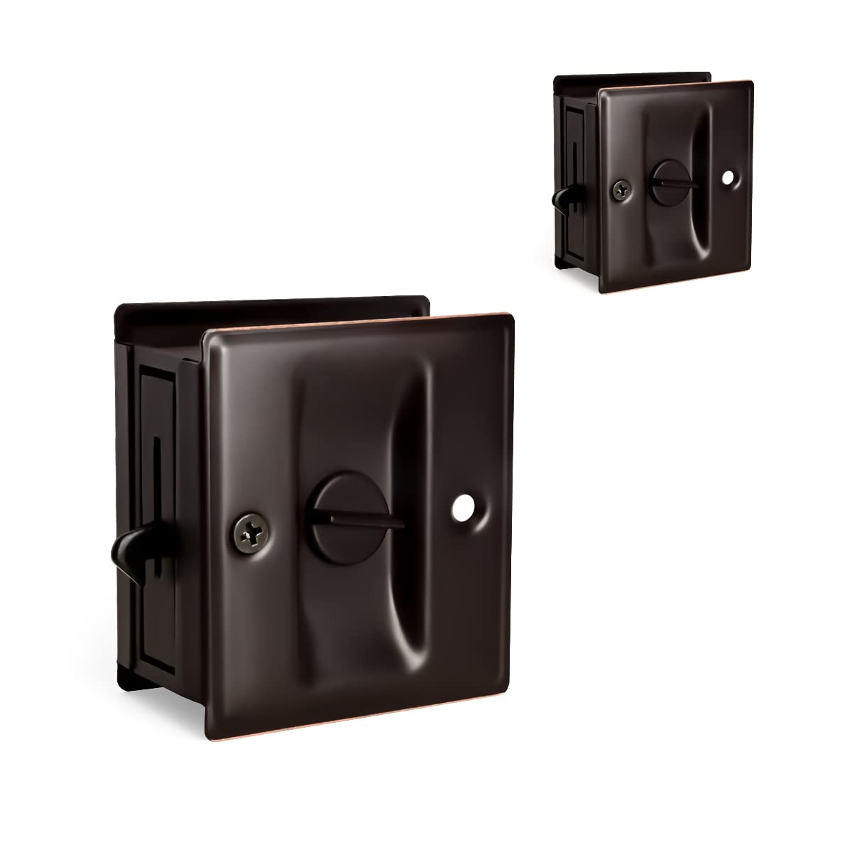 HOMOTEK 4 Pack Privacy Pocket Door Lock Hardware with Pull Pocket & Bi-Fold Door Hardware- Replace Old Or Damaged Sliding Door Locks Quickly and Easily, 2-3/4”x2-1/2”, for 1-3/8” Thickness Door, Black — Amazon image 14