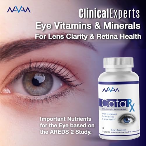 Navan CataRx Antioxidant AREDS 2 Eye Vitamins & Minerals Supplement for Lens Clarity & Retina Health by Clinical Experts - Lutein, Zeaxanthin, Zinc, Vitamin C, NAC - Kosher Certified, 60 Capsules - Thumbnail 2